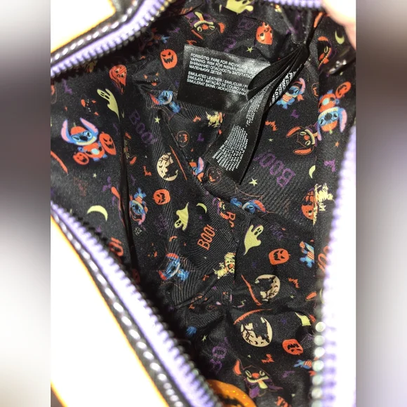 Loungefly Disney Lilo and Stitch Striped Halloween Candy Wrapper Crossbody Bag - Picture 2 of 7